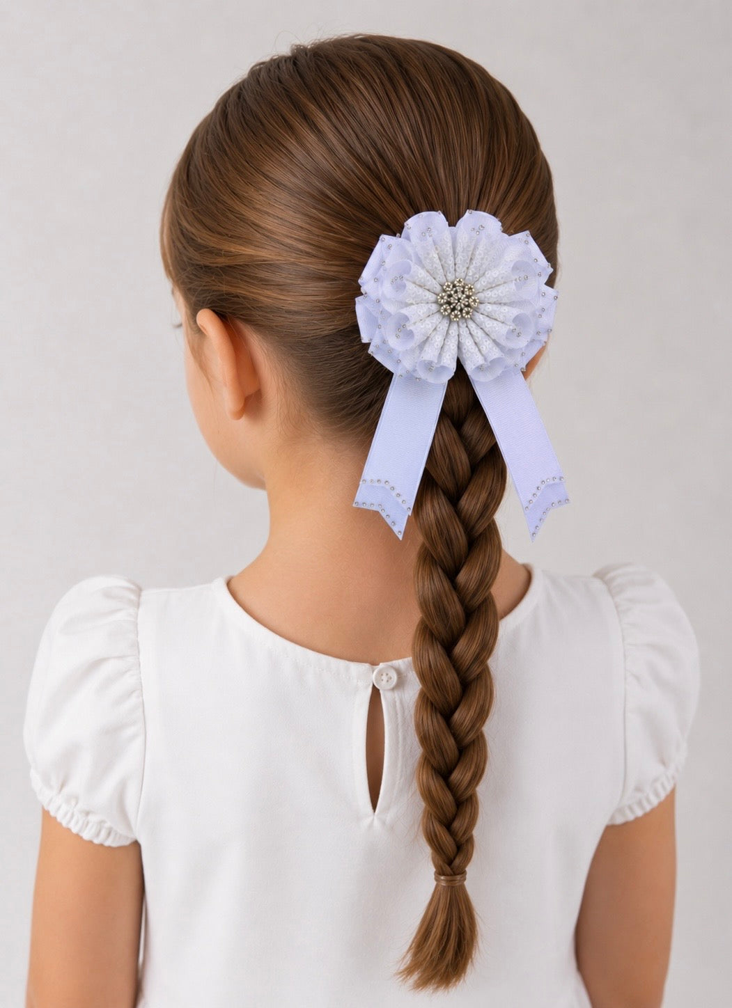 White Crystal Blossom Bow