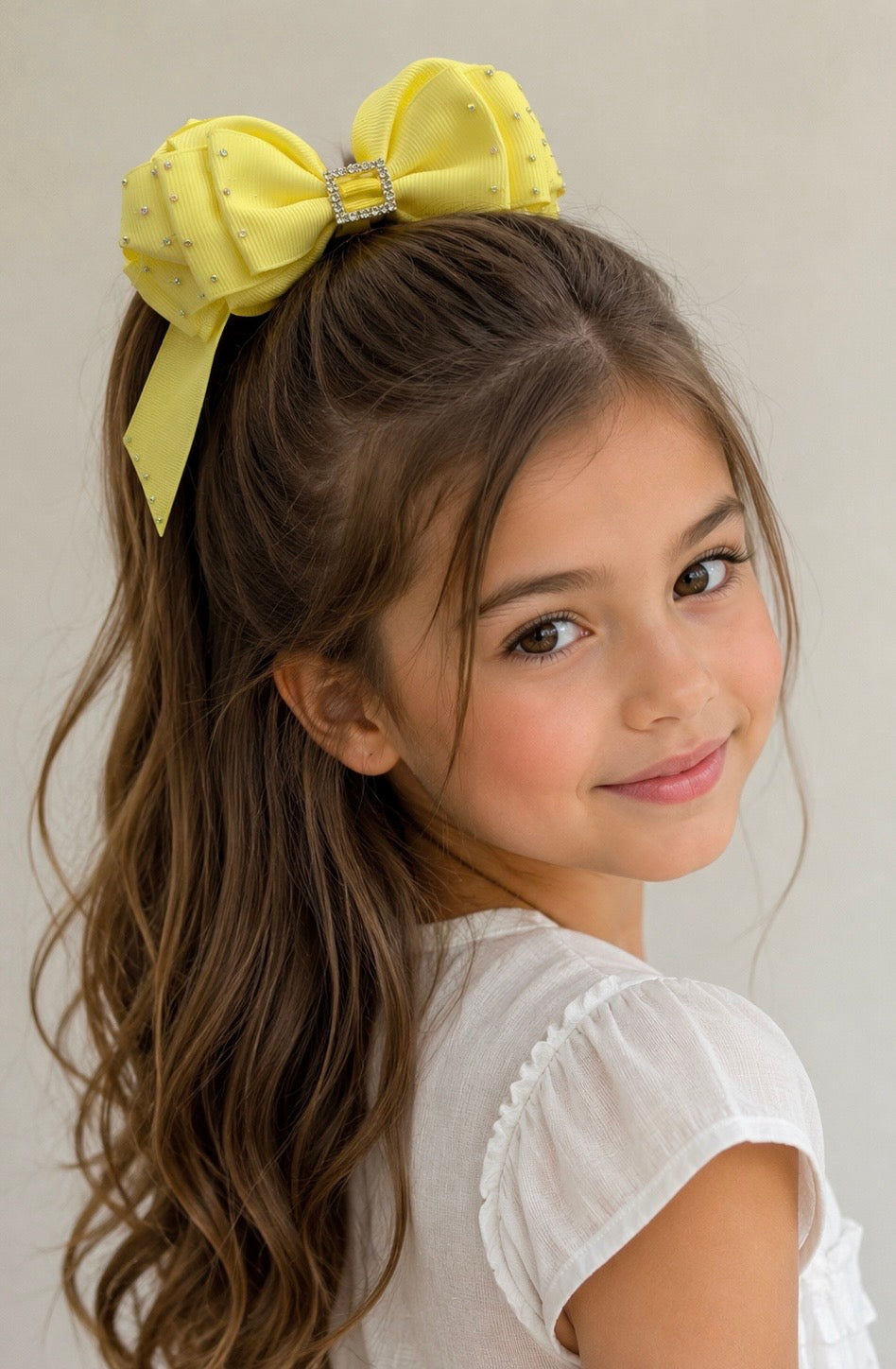Jewel Tail Bow β Pastel Yellow