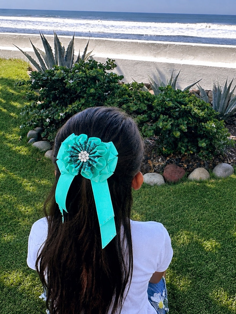 💚 Emerald Sparkle Princess Bow