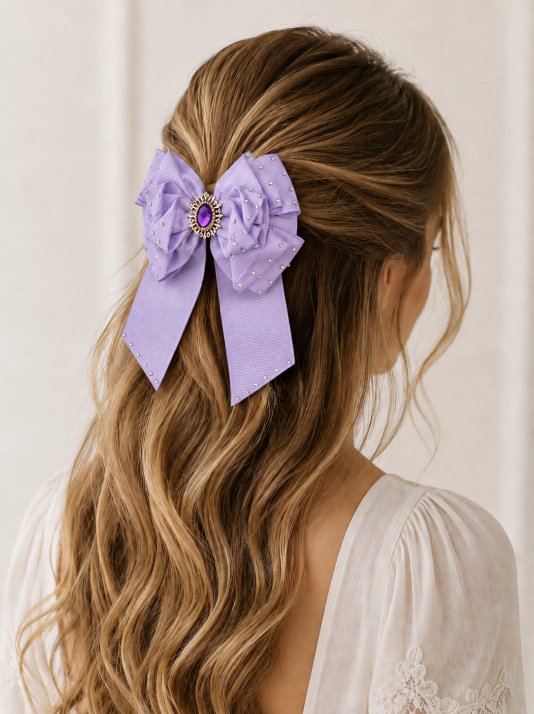 Jewel Tail Bow – Pastel Lavender