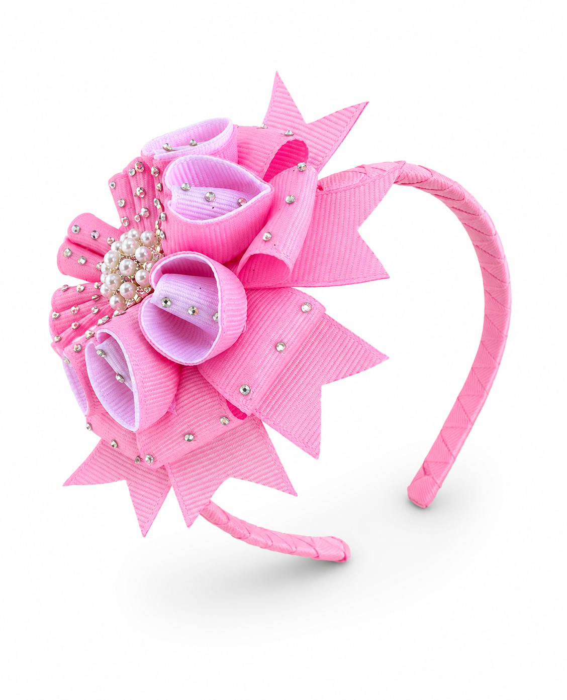 Pink Pearl Blossom Headband