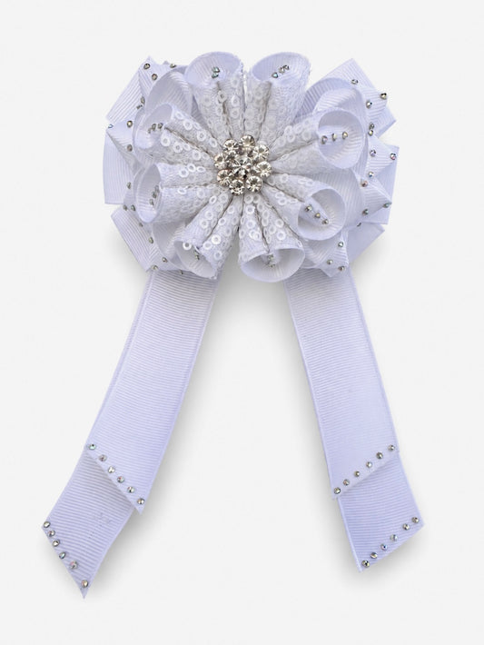 White Crystal Blossom Bow