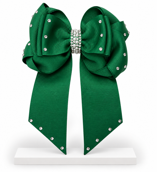 Deep Green Sparkle Bow