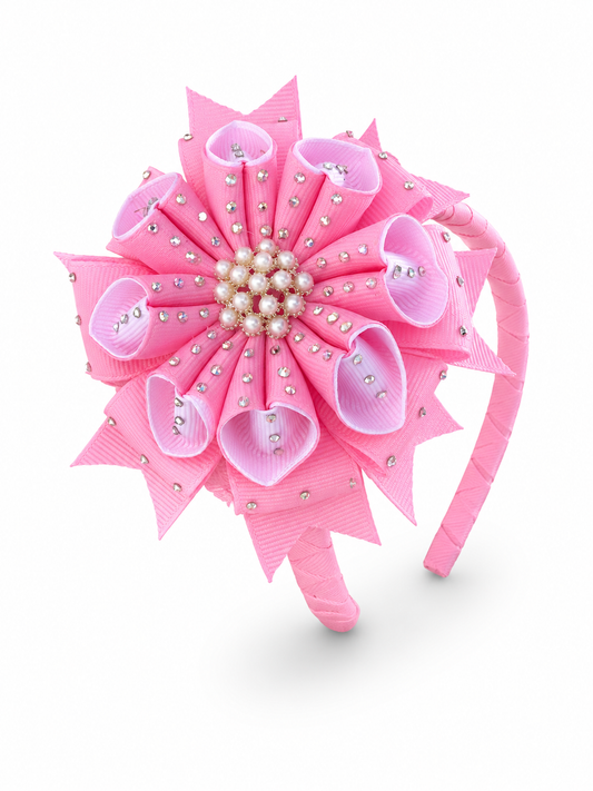 Pink Pearl Blossom Headband