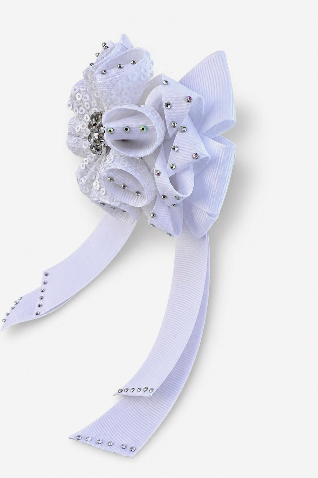 White Crystal Blossom Bow