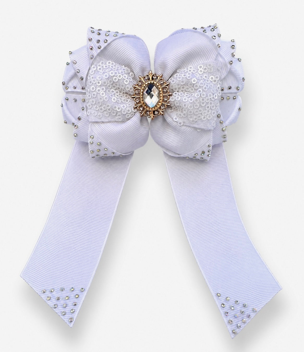 White Sequin Bow
