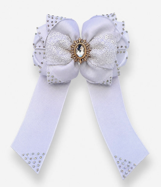 White Sequin Bow