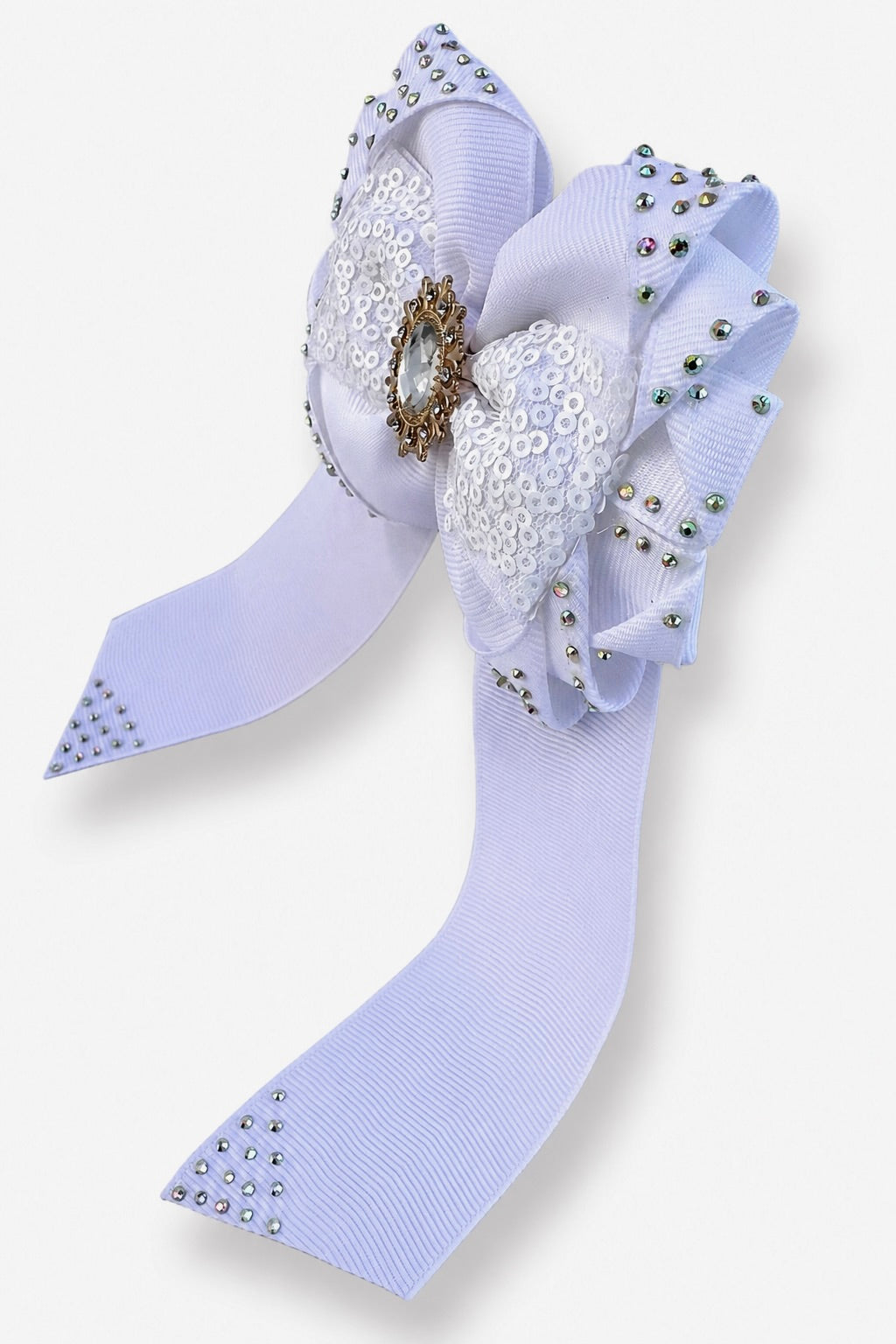White Sequin Bow