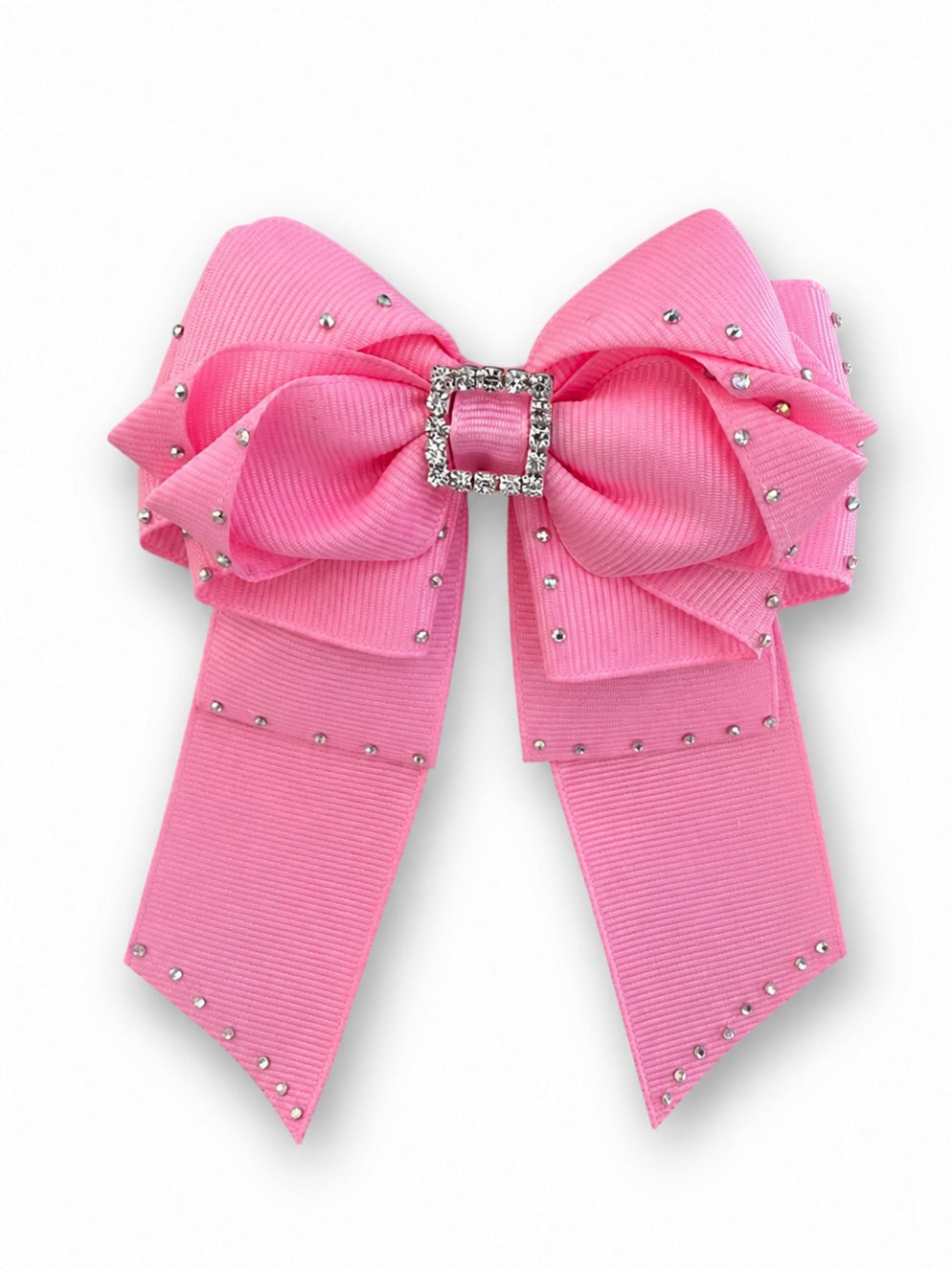 Crystal Long Tail Bow – Blush Pink