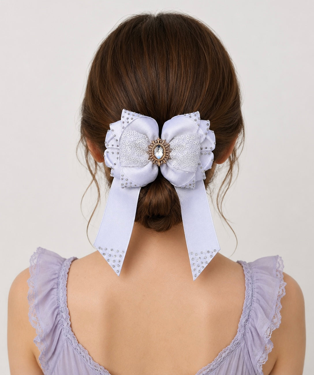 White Sequin Bow