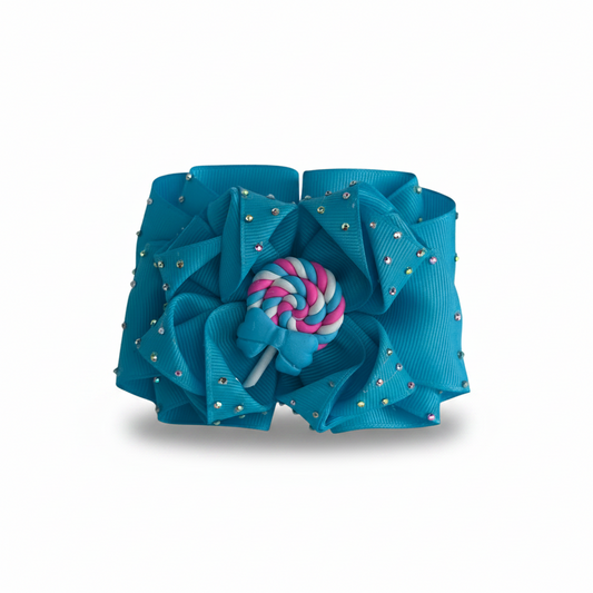 Aqua Candy Swirl Paletita Bow