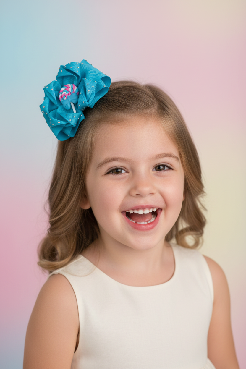 Aqua Candy Swirl Paletita Bow