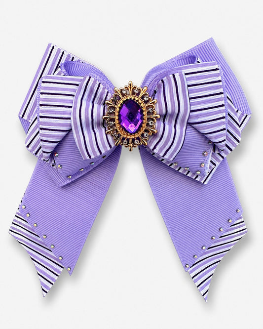 Jewel Tail Bow – Lavender Stripe
