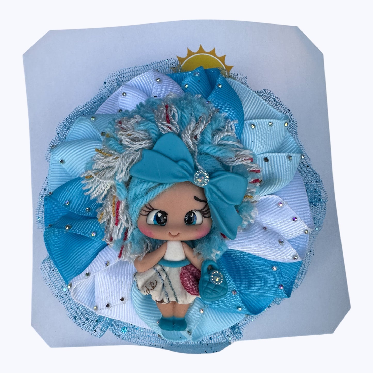 Azul Cielo Little Doll Bow