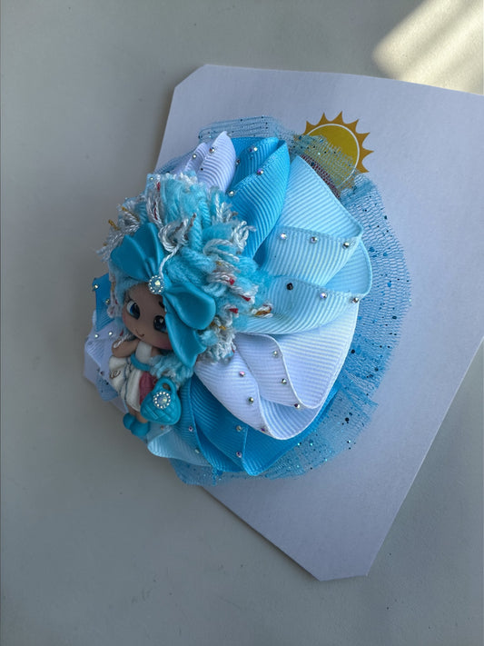 Azul Cielo Little Doll Bow