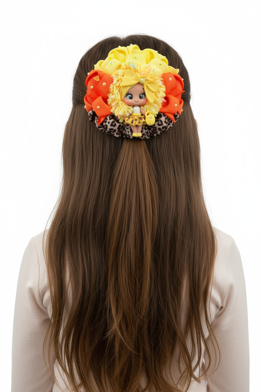 Small bow centered on model's head