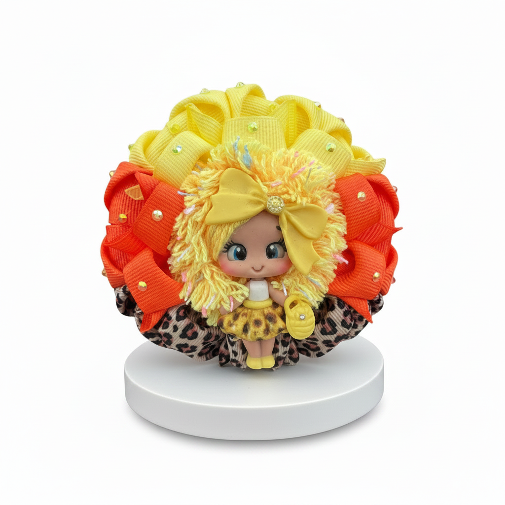 Yellow orange kanzashi side
